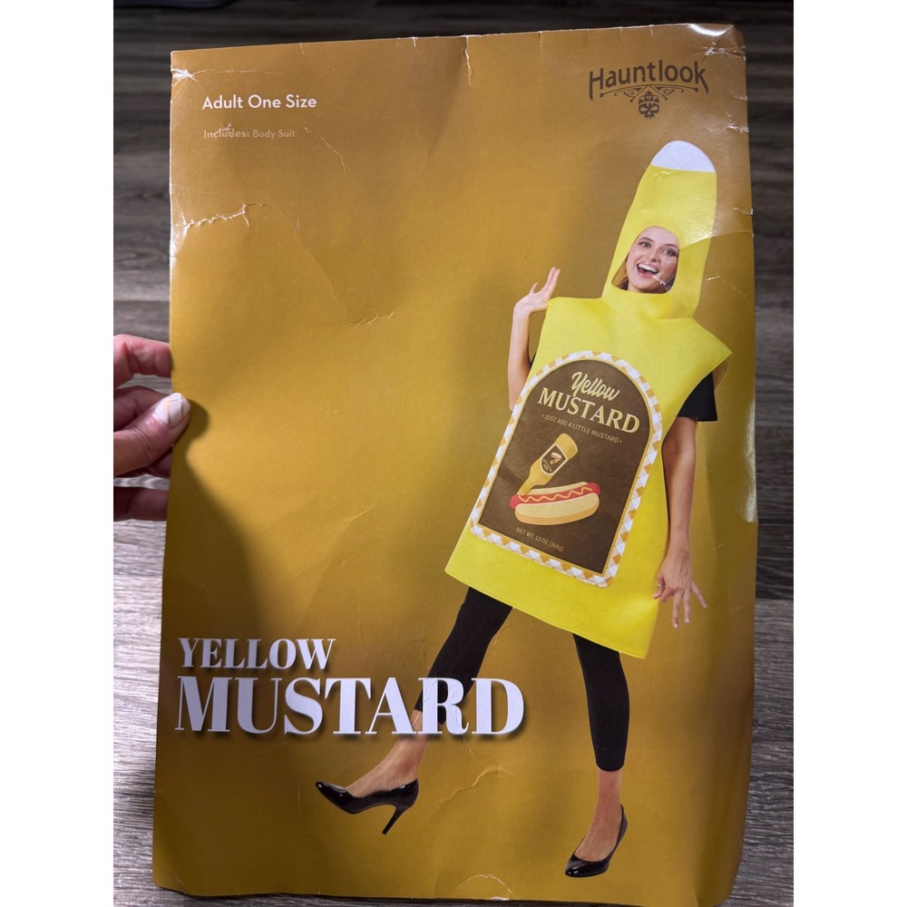 Hauntlook Yellow Mustard Bottle Halloween Costume Adult One Size NEW